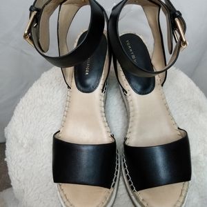 Tommy Hilfiger black espadrille wedges